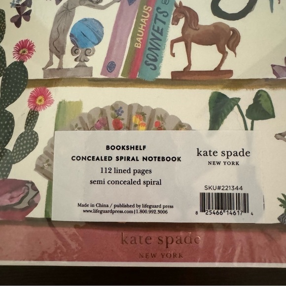 Kate spade New York Bookshelf colorful spiral Notebook animals plants - Picture 8 of 8